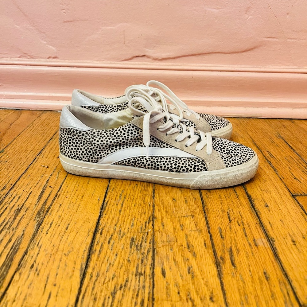 Madewell Spotted Calf Hair and Leather Low-top Sidewalk Sneakers